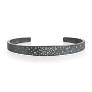 Todd Reed mini cuff bracelet with White brilliant cut diamonds (~.59ct), and sterling silver with patina